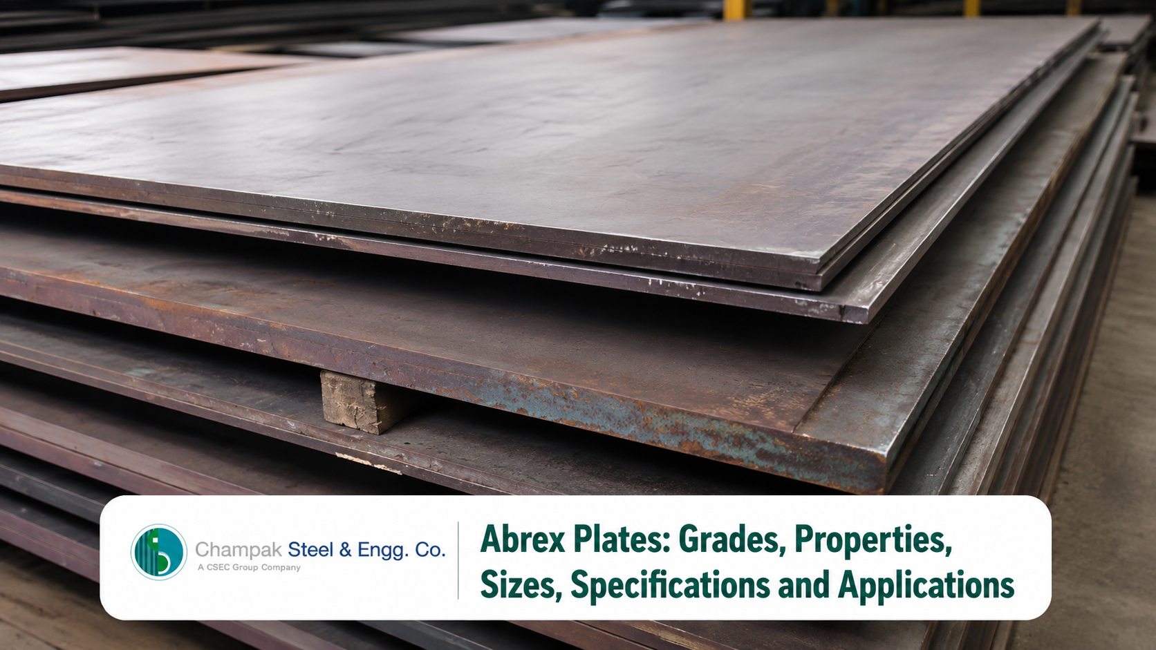Abrex steel plates stacked